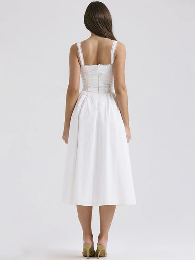 Elena | Luftiges Leinen Sommerkleid mit romantischen Details