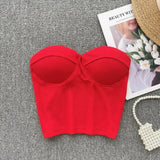 Bustier-Top mit Rippstruktur und geformten Cups für Damen