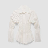 Raffinierte Bluse mit Raffung und Hemdkragen für Damen