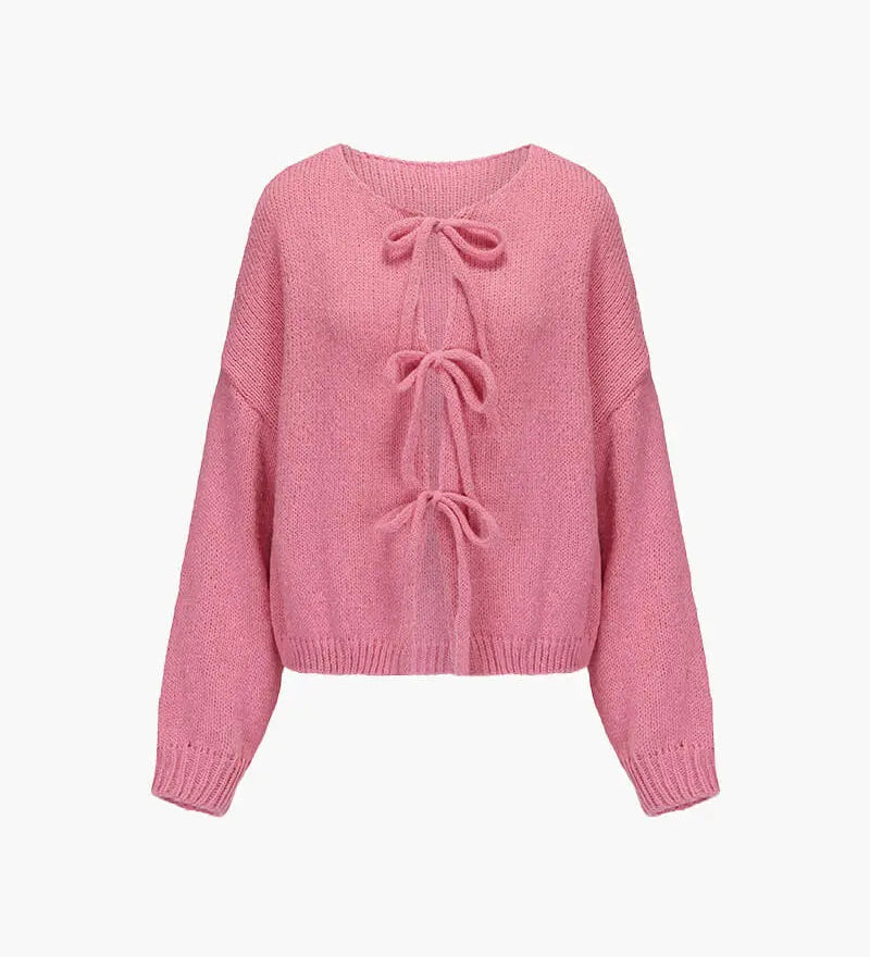 Rahel | Weiche Strickjacke mit Schleife