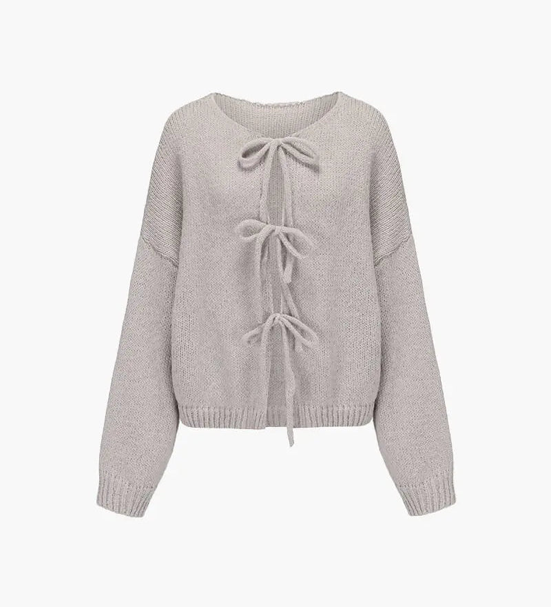 Rahel | Weiche Strickjacke mit Schleife