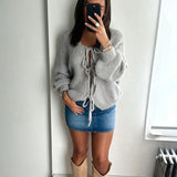 Rahel | Weiche Strickjacke mit Schleife