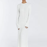 Lilli | Schwarzes Geripptes Maxikleid