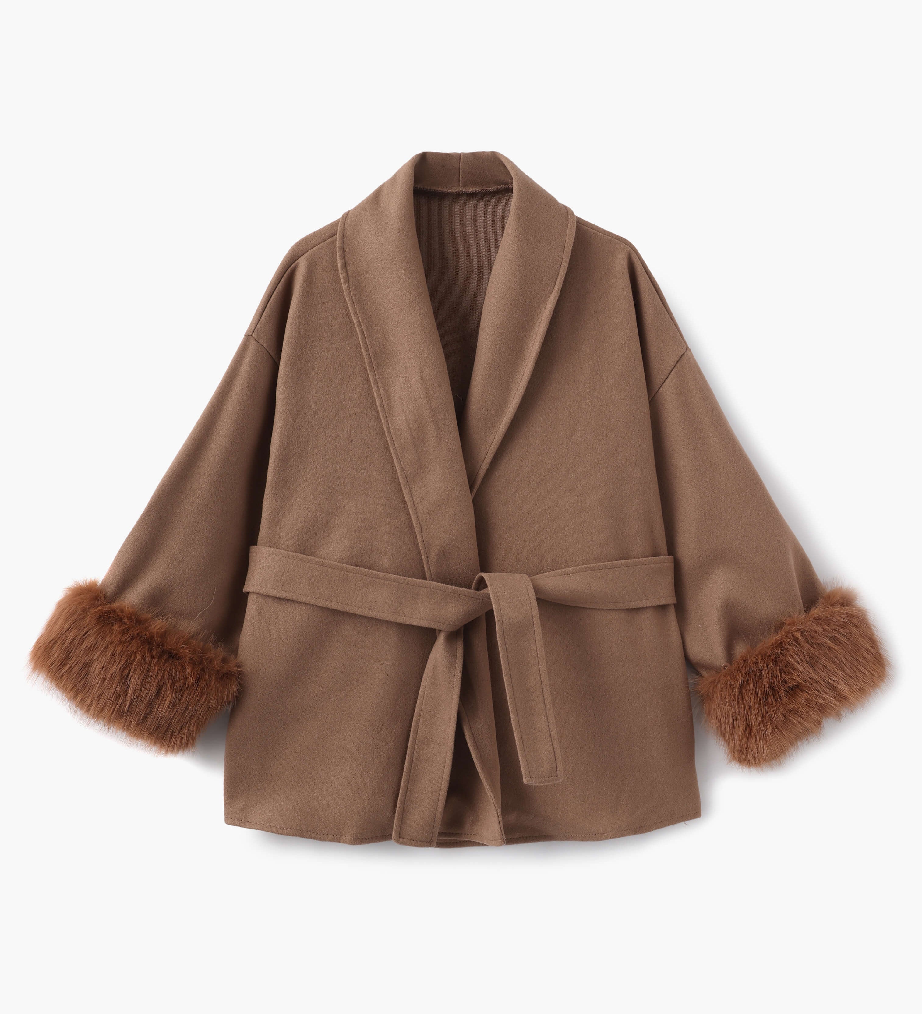 Damen Mantel mit Kunstfellbesatz – Eleganter Winter Kurzmantel