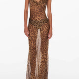 Theresia | Durchsehen Leopard-Maxikleid – Wild & Verführerisch