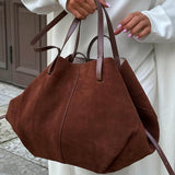 Pauline | Geräumige Damen-Shopper-Tasche aus Wildleder