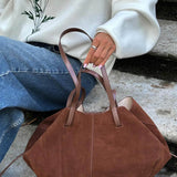 Pauline | Geräumige Damen-Shopper-Tasche aus Wildleder