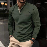 Langarm Henley Shirt für Herren mit Stehkragen – Stilvolles Freizeitshirt