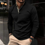 Langarm Henley Shirt für Herren mit Stehkragen – Stilvolles Freizeitshirt