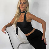 Helga | Minimalistisches Sommer-Style ärmelloses Neckholder Top