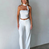 Helga | Minimalistisches Sommer-Style ärmelloses Neckholder Top