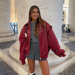 Jade | Übergroße Kontrastnaht Jacke Zendoo.de