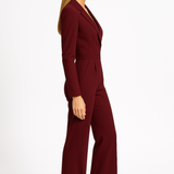 Eleganter Jumpsuit mit Langem Ärmel und Wickeloptik – Feminine Silhouette für Büro und Abend