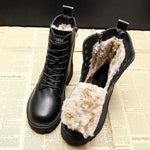 Winterstiefel aus schwarzem Leder - Delphine Zendoo.de