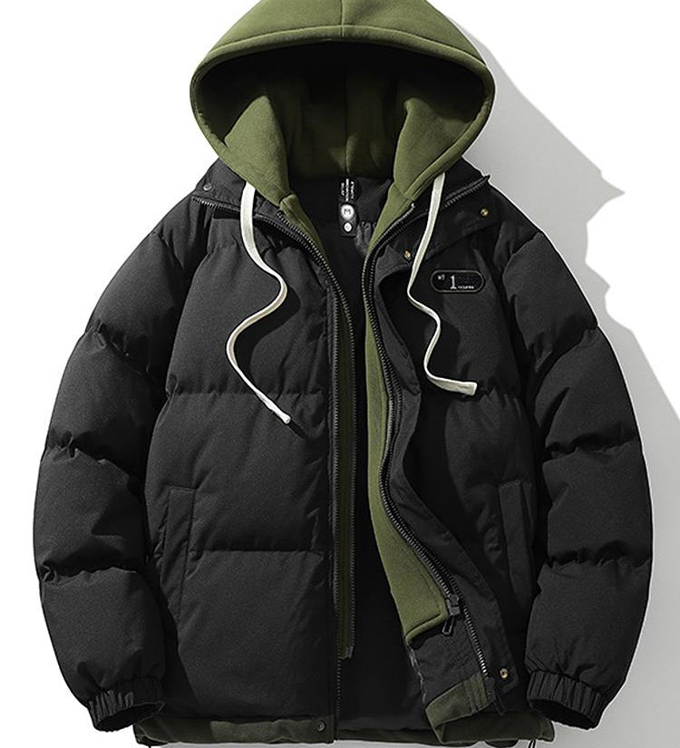 Herren Winterjacke mit Doppelkapuze – Warm & Stilvoll