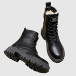 Winterstiefel aus schwarzem Leder - Delphine Zendoo.de