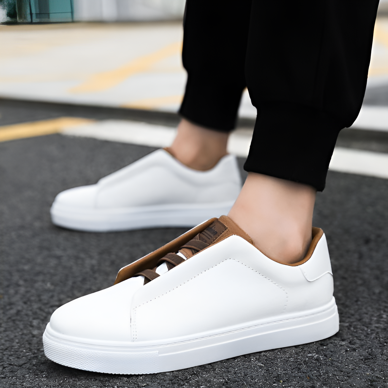 Alexander | Hochwertiger weißer Herrensneaker aus Leder
