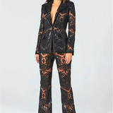 Clara | Luxuriöses Pailletten-Blazer- und Hosen-Set