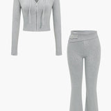 Ava | Strick-Set mit Kapuzenjacke & Schlaghose