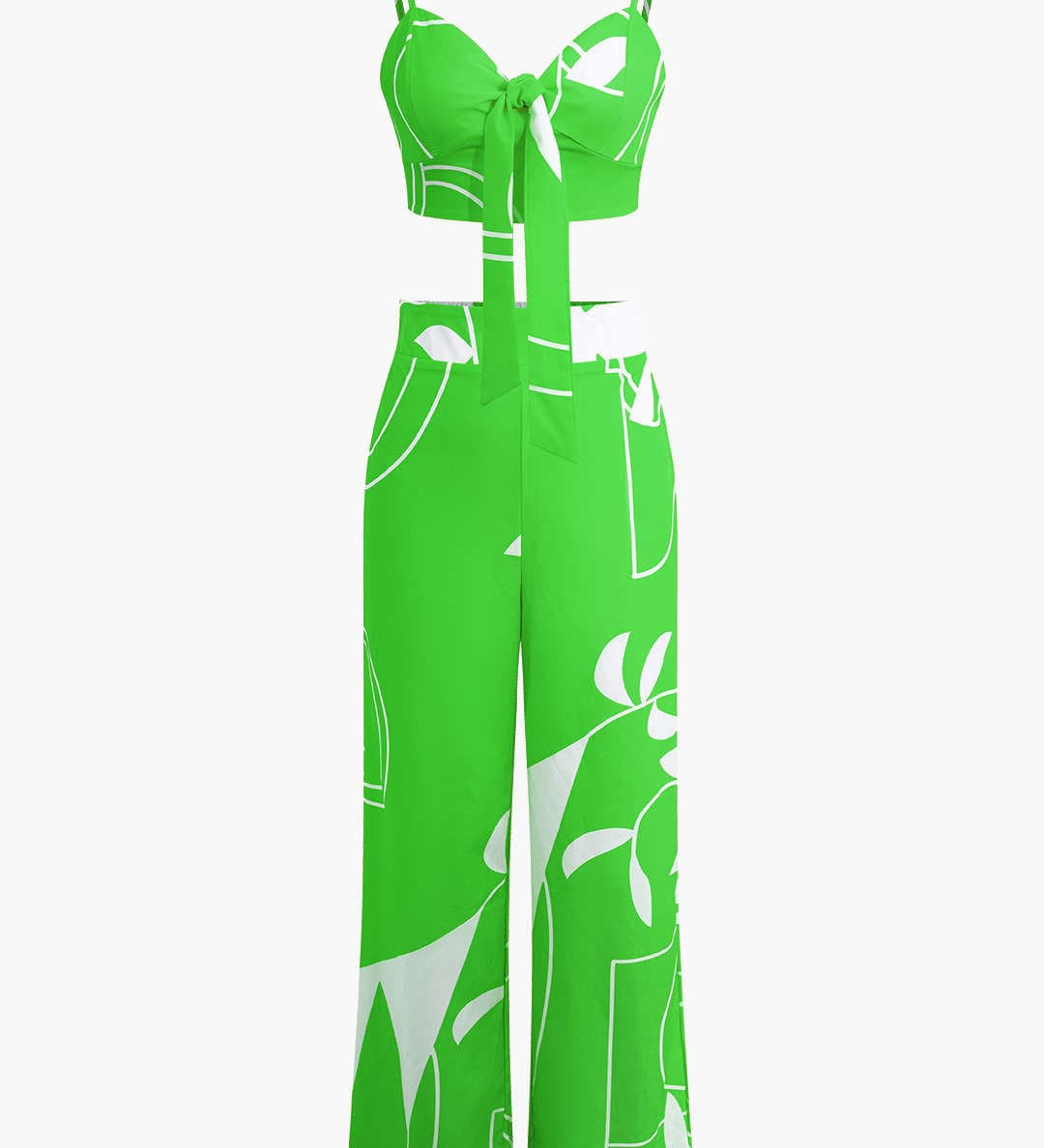 Bailey | Zweiteiler mit Knoten-Top & Bambusprint-Hose