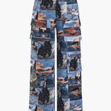 Andrea | Kunstvolle Corsage & Cargohose mit Retro-Print