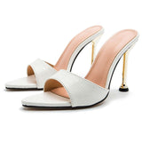 Isabelle | Luxus Schwarze Croc-Embossed Mule Heels – Elegant & Stilvoll