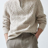 Felix | Zopfstrickpullover mit Halbreißverschluss – Warm & Stilvoll