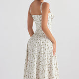 Hannah | Pastellgrün Taillenformendes Midikleid