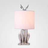 Goldene Kaninchen Tischlampe – Originelle Designer-Leuchte mit Schirm