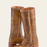 Damen-Lederstiefel im Westernstil mit Blockabsatz