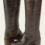 Damen-Lederstiefel im Westernstil mit Blockabsatz