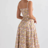 Julia | Taillenformendes, farbenfrohes Midikleid