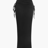 Melody | Asymmetrisches Zweiteiler-Set mit One-Shoulder Crop-Top & Maxi-Rock