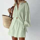 Christa | Luftiges Baumwoll-Set mit Oversized-Bluse & Shorts