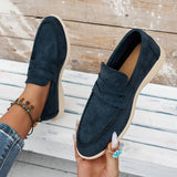 Casual Loafer in Dunkelblauer und Beiger Veloursleder-Optik