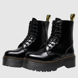 Ella | Elegante Plateaustiefel aus Leder – Stilvolle Schuhe mit Komfort
