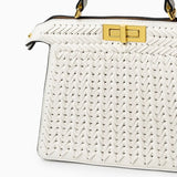 Estelle | Elegante geflochtene Handtasche mit Drehverschluss & goldenen Details
