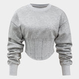Celine | Stylisches Sweat-Zweiteiler-Set mit Cropped-Pullover & Skaterrock