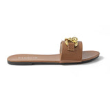 Trendige Slides mit goldener Kette – Eleganz & Komfort für den Sommer