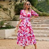 Florence | Boho-Maxikleid mit Blumendruck – Luftige Eleganz für den Sommer