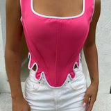 Stella | Melt Design Crop Top mit Trägern in Rosa