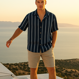 Klassisches Herren Sommer-Set mit Streifen | Hemd & Shorts