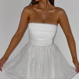 Kate | Mini Kleid Weißer Glitter