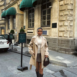 Marie | Damenmantel in Creme mit elegantem Schnitt