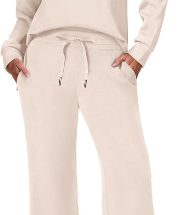 Damen Zweiteiler mit Kragenpullover und weitem Hosen-Set