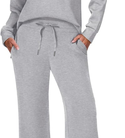 Damen Zweiteiler mit Kragenpullover und weitem Hosen-Set
