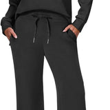 Damen Zweiteiler mit Kragenpullover und weitem Hosen-Set