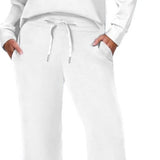 Damen Zweiteiler mit Kragenpullover und weitem Hosen-Set