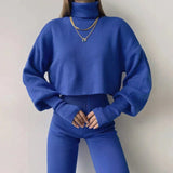 Modisches Zweiteiler Set mit Rollkragen Pullover und Hose – Trendiger Streetstyle Look