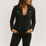 Vintage Bikerjacke aus Wildlederimitat – Stylische Übergangsjacke mit Reißverschlussdetails